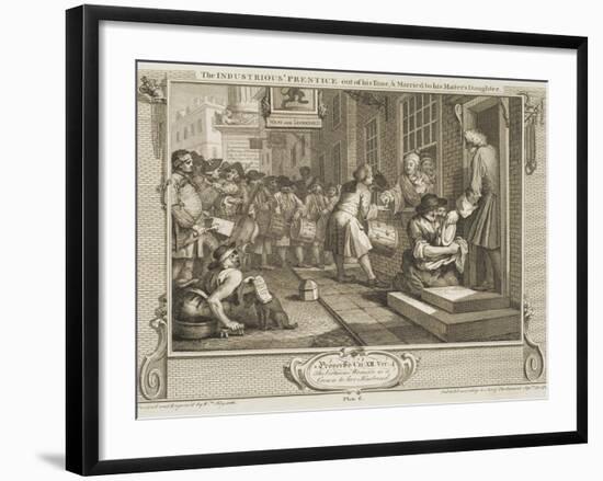 The Industrious 'Prentice Out of His Time and Married to His Master's Daughter-William Hogarth-Framed Giclee Print