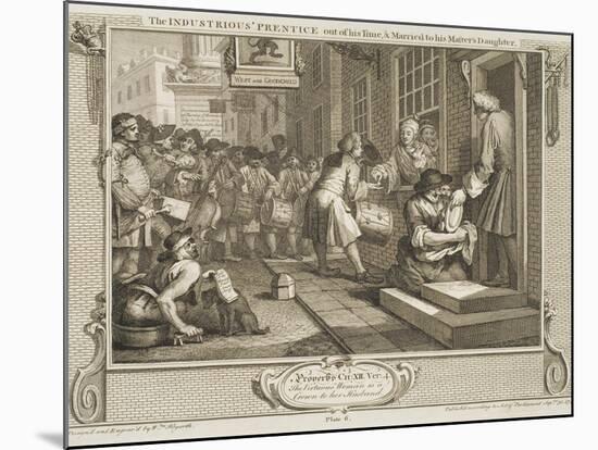 The Industrious 'Prentice Out of His Time and Married to His Master's Daughter-William Hogarth-Mounted Giclee Print