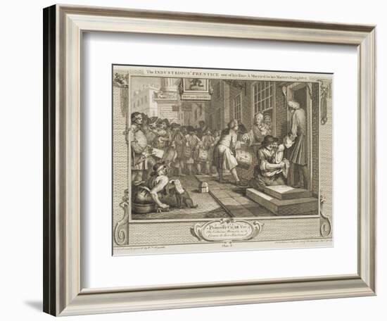 The Industrious 'Prentice Out of His Time and Married to His Master's Daughter-William Hogarth-Framed Giclee Print