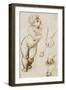 The Infant Christ and Other Studies (Pen and Dark-Brown Ink over Preliminary Indications in Leadpoi-Raphael-Framed Giclee Print