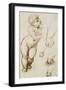 The Infant Christ and Other Studies (Pen and Dark-Brown Ink over Preliminary Indications in Leadpoi-Raphael-Framed Giclee Print