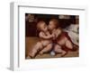 The Infant Christ with the Infant St John the Baptist-Quentin Massys or Metsys-Framed Premium Giclee Print