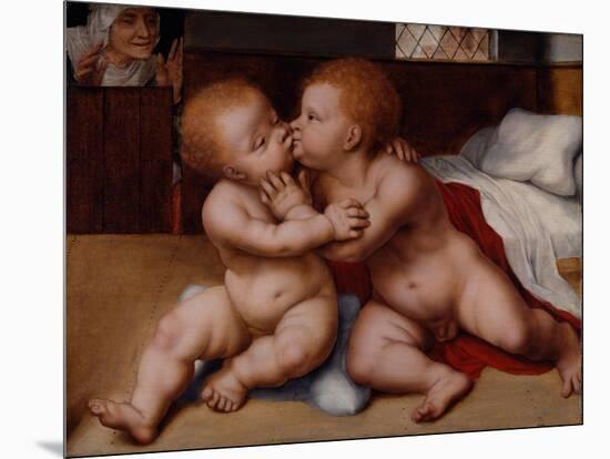 The Infant Christ with the Infant St John the Baptist-Quentin Massys or Metsys-Mounted Giclee Print