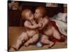 The Infant Christ with the Infant St John the Baptist-Quentin Massys or Metsys-Stretched Canvas