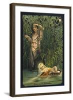 The Infant Moses is Cast Adrift Upon the Waters of the Nile-null-Framed Art Print