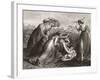 The Infant Moses Is Found in the Bulrushes on the River Bank by the Pharaoh's Daughter. from a 19th-null-Framed Giclee Print