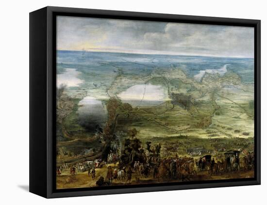 The Infanta Isabella Clara Eugenia at the Siege of Breda, ca. 1628.-Peter Snayers-Framed Stretched Canvas