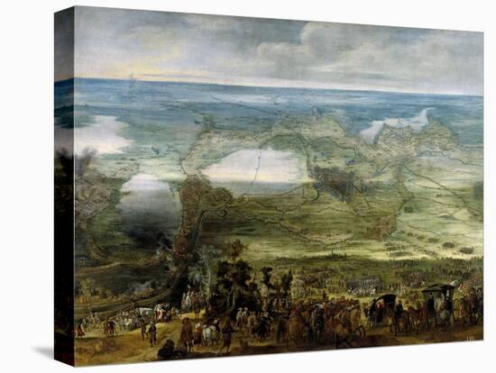 The Infanta Isabella Clara Eugenia at the Siege of Breda, ca. 1628.-Peter Snayers-Stretched Canvas