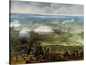 The Infanta Isabella Clara Eugenia at the Siege of Breda, ca. 1628.-Peter Snayers-Stretched Canvas