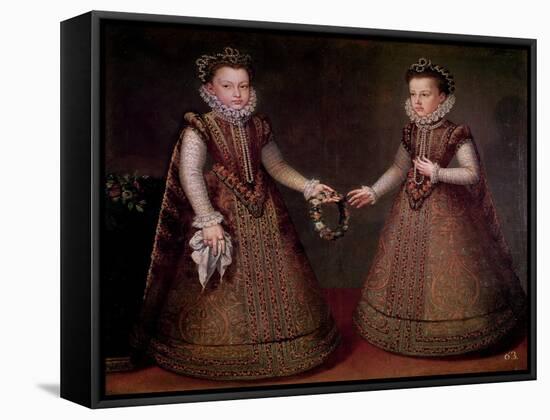 The Infantas Isabel Clara Eugenia-Alonso Sanchez Coello-Framed Stretched Canvas