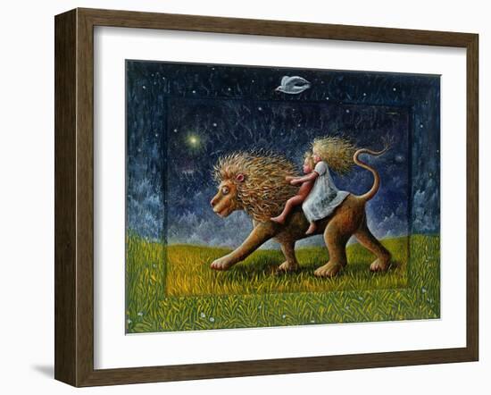 The Infants and the Lion, 1978-PJ Crook-Framed Giclee Print