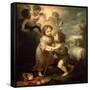 The Infants Christ and John the Baptist-Bartolome Esteban Murillo-Framed Stretched Canvas