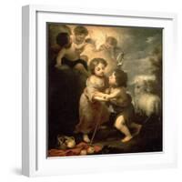 The Infants Christ and John the Baptist-Bartolome Esteban Murillo-Framed Giclee Print