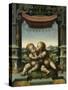 The Infants Christ and Saint John the Baptist Embracing, 1520-25-Joos Van Cleve-Stretched Canvas