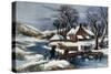 The Ingleside Winter-Currier & Ives-Stretched Canvas