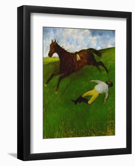 The injured jockey Oil on canvas, 1896-1898 181 x 151 cm .-Edgar Degas-Framed Giclee Print