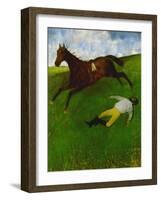 The injured jockey Oil on canvas, 1896-1898 181 x 151 cm .-Edgar Degas-Framed Giclee Print