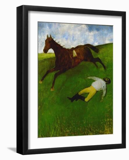 The injured jockey Oil on canvas, 1896-1898 181 x 151 cm .-Edgar Degas-Framed Giclee Print