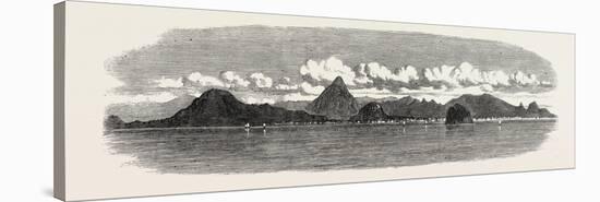 The Inland Sea of Japan: Coast of Sikok, with the City of Marungami and Castle of the Daimeo. 1868-null-Stretched Canvas