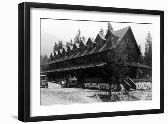 The Inn, Rainier National Park - Rainier National Park-Lantern Press-Framed Art Print