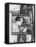 The Inn Sign for 'the Sherlock Holmes' Pub in Baker Street, Central London, England-null-Framed Stretched Canvas