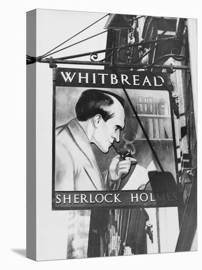 The Inn Sign for 'the Sherlock Holmes' Pub in Baker Street, Central London, England-null-Stretched Canvas