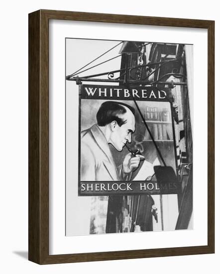 The Inn Sign for 'the Sherlock Holmes' Pub in Baker Street, Central London, England-null-Framed Photographic Print