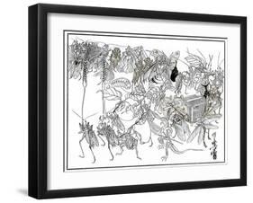 The Insect Daimio Cortege, 1878-Kiosai Kiosai-Framed Giclee Print