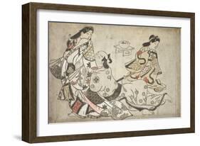 The insistent lover, from an untitled series of erotic prints, c.1684-98-Sigimura Jihei-Framed Giclee Print