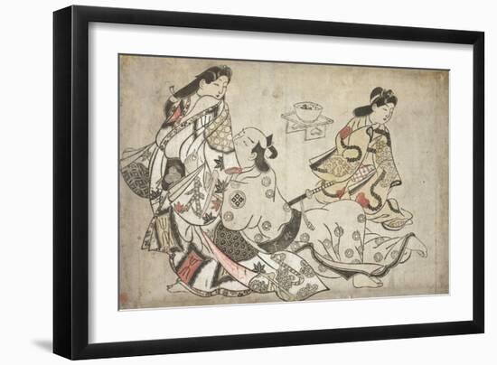 The insistent lover, from an untitled series of erotic prints, c.1684-98-Sigimura Jihei-Framed Giclee Print