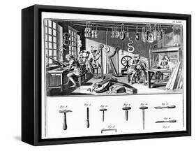 The Instrument Maker's Workshop, Plate Xviii from the 'Encyclopedia' by Denis Diderot (1713-84)…-Robert Benard-Framed Stretched Canvas