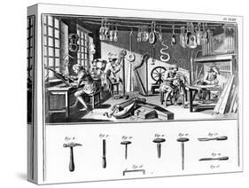 The Instrument Maker's Workshop, Plate Xviii from the 'Encyclopedia' by Denis Diderot (1713-84)…-Robert Benard-Stretched Canvas