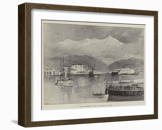 The Insurrection in Crete, the Harbour of Canea-William Heysham Overend-Framed Giclee Print