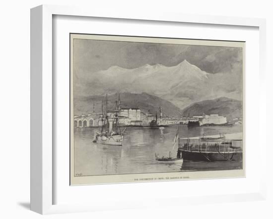 The Insurrection in Crete, the Harbour of Canea-William Heysham Overend-Framed Giclee Print