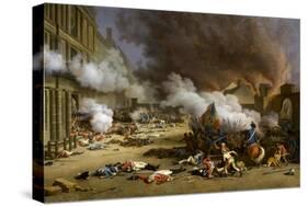 The Insurrection of the 10 August 1792-Jacques Bertaux-Stretched Canvas