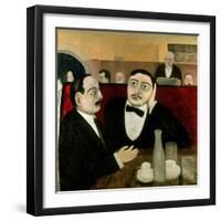 The Intellectuals at the Cafe Rotonde, 1916-Tullio Garbari-Framed Giclee Print