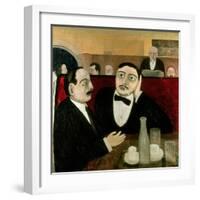 The Intellectuals at the Cafe Rotonde, 1916-Tullio Garbari-Framed Giclee Print