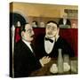 The Intellectuals at the Cafe Rotonde, 1916-Tullio Garbari-Stretched Canvas