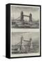 The Intended New Bridge over the Thames at the Tower-null-Framed Stretched Canvas
