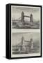 The Intended New Bridge over the Thames at the Tower-null-Framed Stretched Canvas