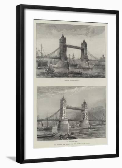 The Intended New Bridge over the Thames at the Tower-null-Framed Giclee Print