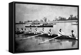 The Inter-Varsity Boat-Race: the Crews at Practice-null-Framed Stretched Canvas