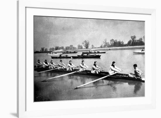 The Inter-Varsity Boat-Race: the Crews at Practice-null-Framed Premium Giclee Print