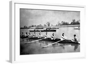 The Inter-Varsity Boat-Race: the Crews at Practice-null-Framed Art Print