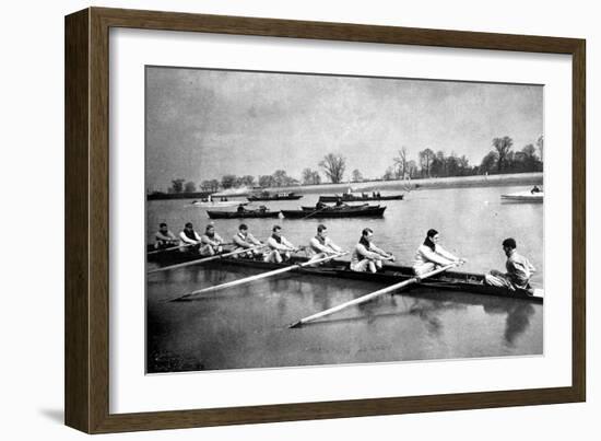 The Inter-Varsity Boat-Race: the Crews at Practice-null-Framed Art Print