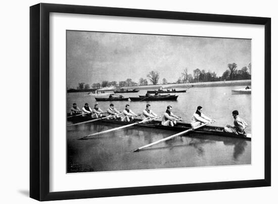 The Inter-Varsity Boat-Race: the Crews at Practice-null-Framed Art Print