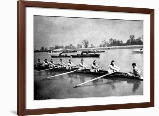 The Inter-Varsity Boat-Race: the Crews at Practice-null-Framed Art Print