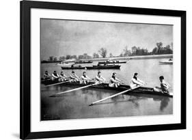 The Inter-Varsity Boat-Race: the Crews at Practice-null-Framed Art Print