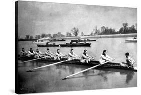 The Inter-Varsity Boat-Race: the Crews at Practice-null-Stretched Canvas