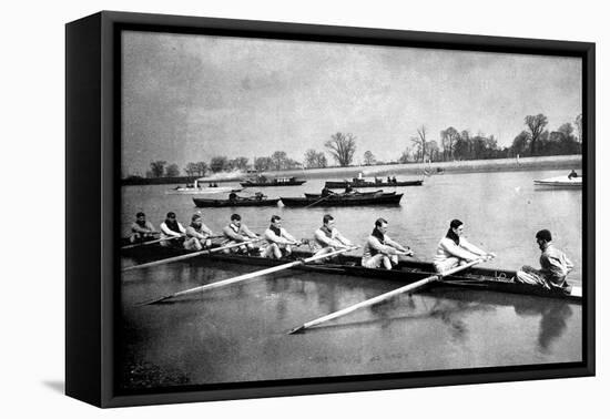 The Inter-Varsity Boat-Race: the Crews at Practice-null-Framed Stretched Canvas